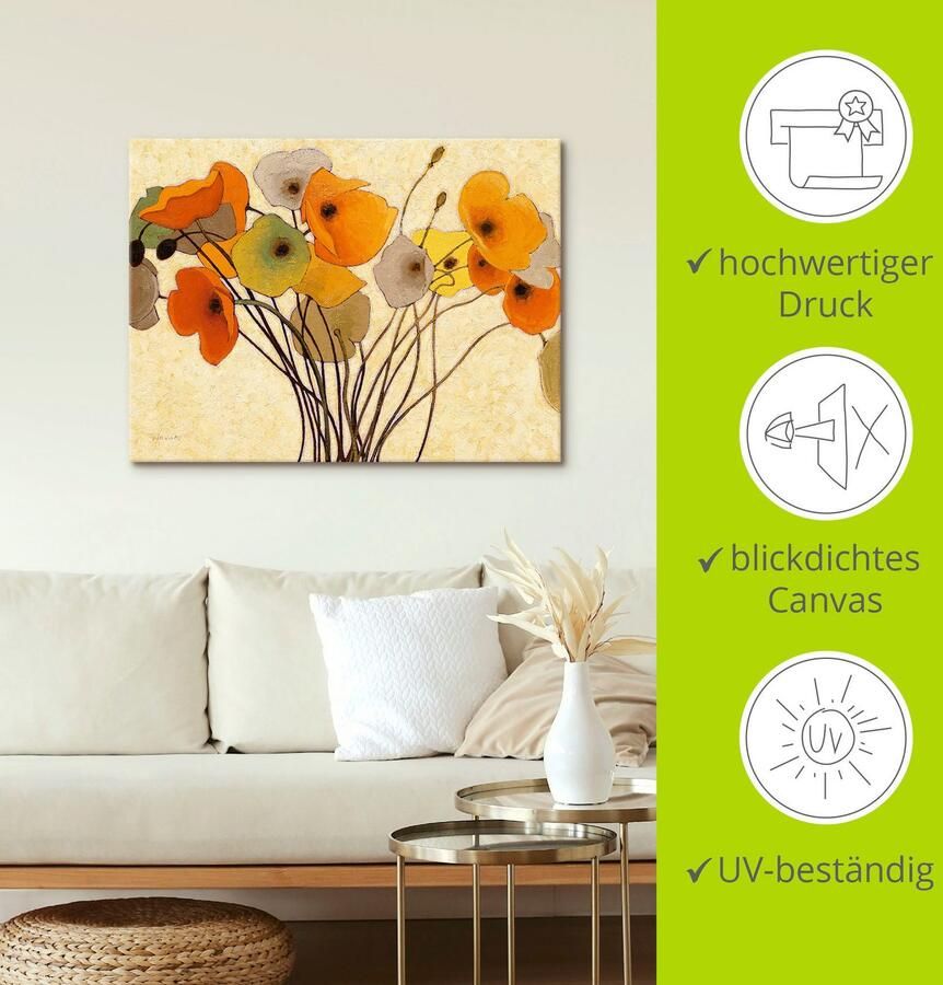 Artland Artprint Pompoenkleurige klaproos I als artprint op linnen poster muursticker in verschillende maten - Foto 3