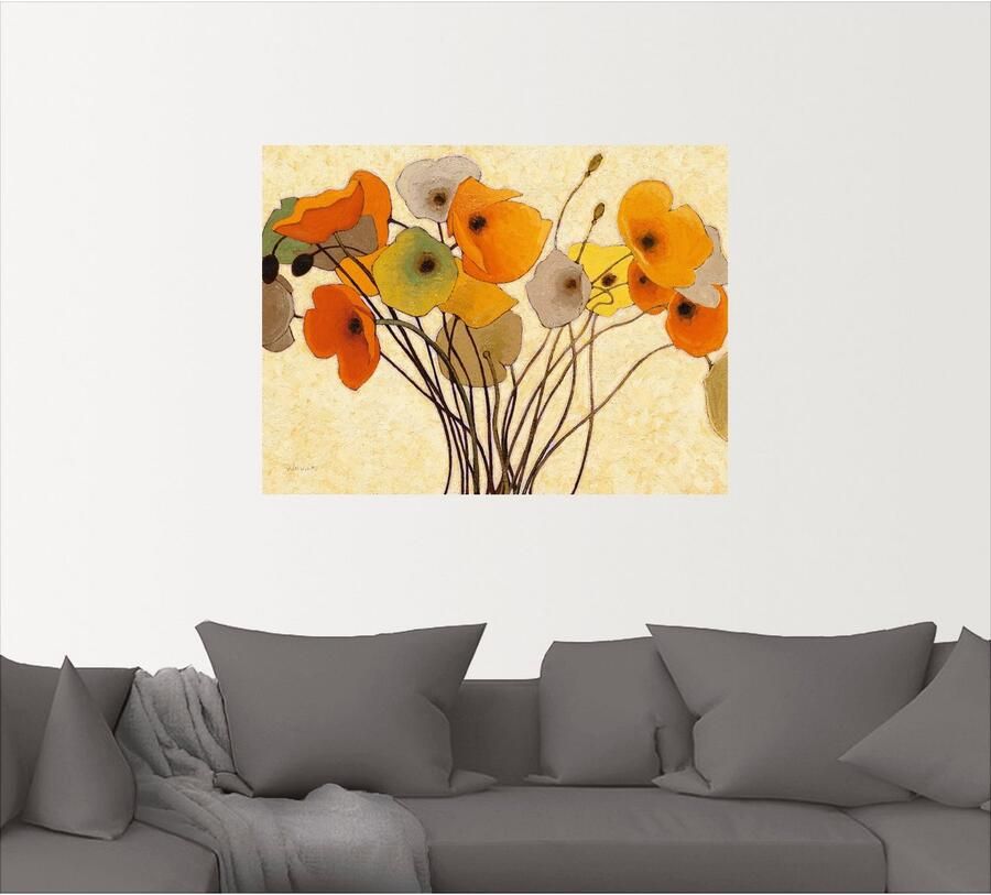 Artland Artprint Pompoenkleurige klaproos I als artprint op linnen poster muursticker in verschillende maten - Foto 4