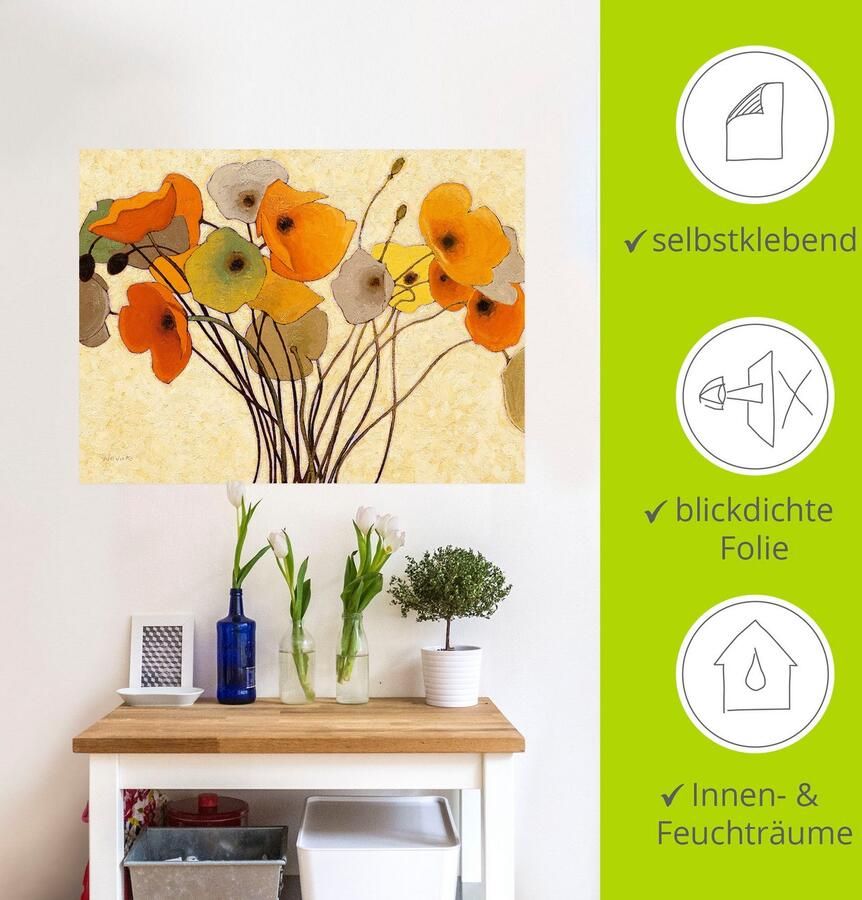 Artland Artprint Pompoenkleurige klaproos I als artprint op linnen poster muursticker in verschillende maten - Foto 3