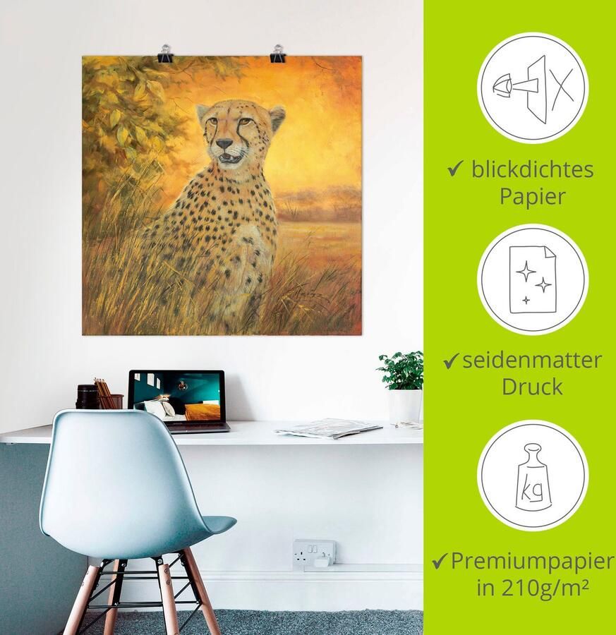 Artland Artprint Portret cheeta als artprint van aluminium artprint voor buiten poster in diverse formaten - Foto 2