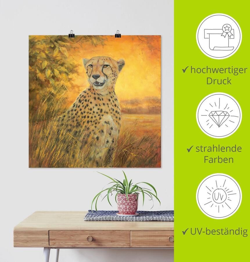 Artland Artprint Portret cheeta als artprint van aluminium artprint voor buiten poster in diverse formaten - Foto 3