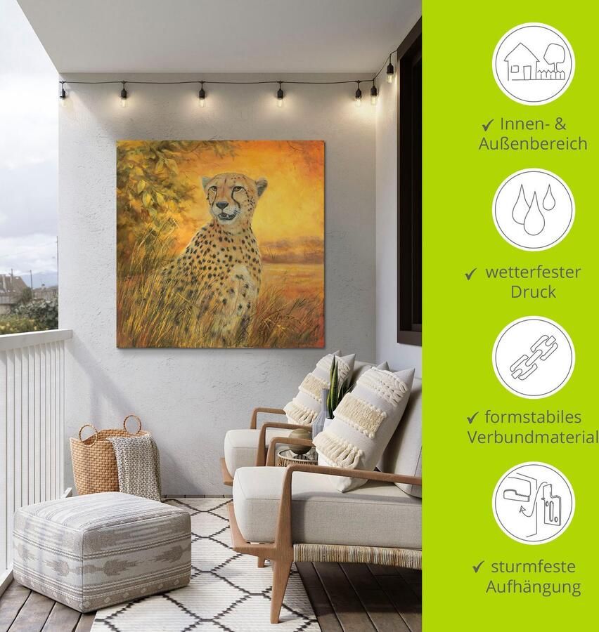 Artland Artprint Portret cheeta als artprint van aluminium artprint voor buiten poster in diverse formaten - Foto 4