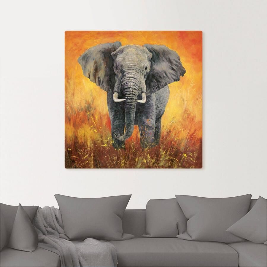 Artland Artprint Portret olifant als artprint van aluminium artprint voor buiten artprint op linnen in verschillende maten
