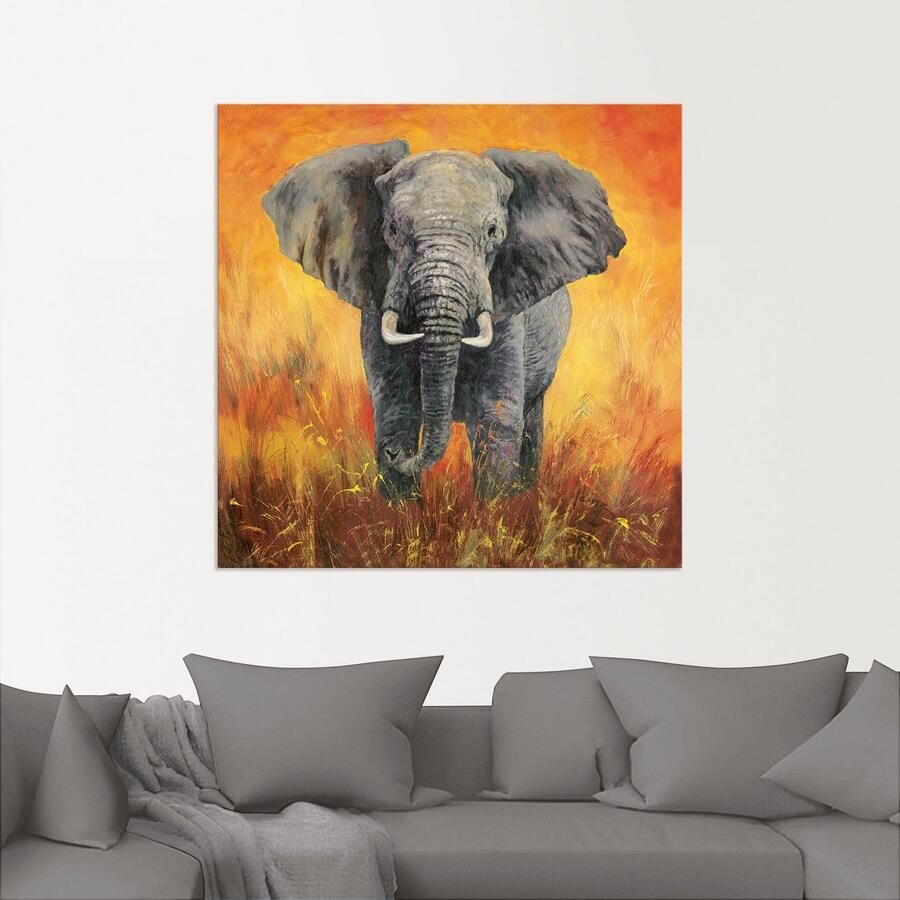 Artland Artprint Portret olifant als artprint van aluminium artprint voor buiten artprint op linnen in verschillende maten