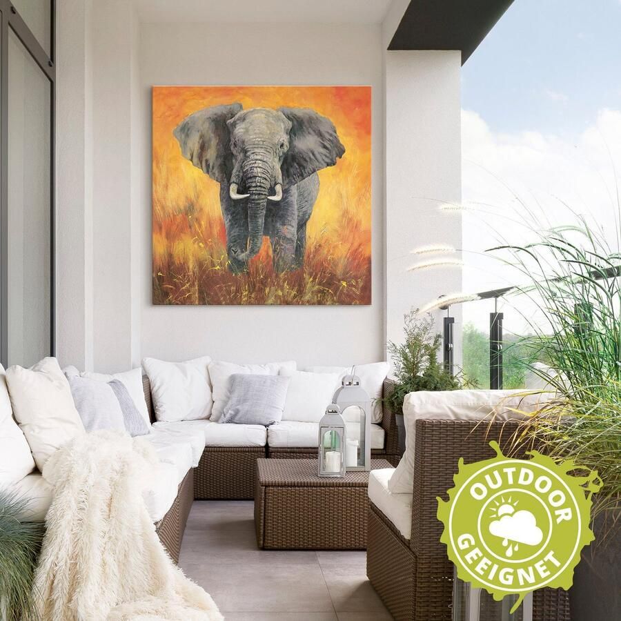 Artland Artprint Portret olifant als artprint van aluminium artprint voor buiten artprint op linnen in verschillende maten - Foto 2
