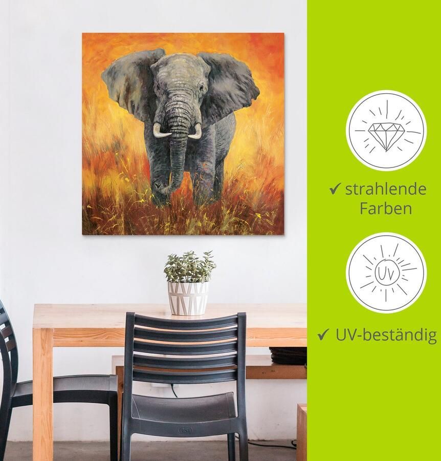Artland Artprint Portret olifant als artprint van aluminium artprint voor buiten artprint op linnen in verschillende maten - Foto 3