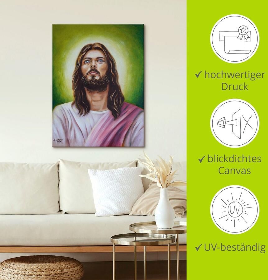 Artland Artprint Portret van Jezus Christus als artprint op linnen poster in verschillende formaten maten - Foto 3