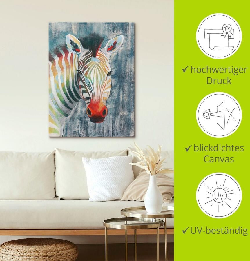 Artland Artprint Prisma zebra I als artprint van aluminium artprint op linnen muursticker verschillende maten - Foto 2