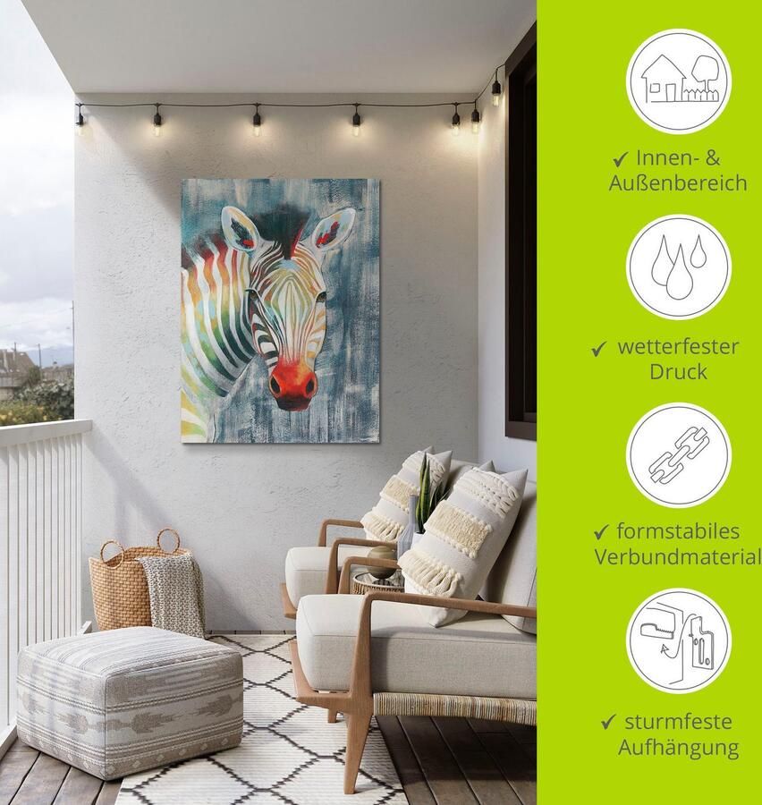 Artland Artprint Prisma zebra I als artprint van aluminium artprint op linnen muursticker verschillende maten - Foto 3