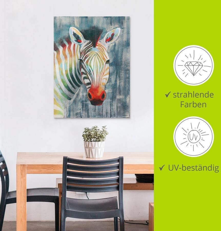 Artland Artprint Prisma zebra I als artprint van aluminium artprint op linnen muursticker verschillende maten - Foto 2