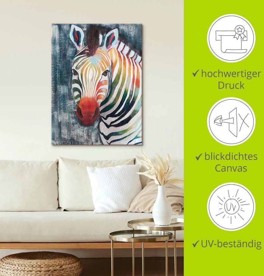 Artland Artprint Prisma zebra II als artprint op linnen poster in verschillende formaten maten - Foto 2