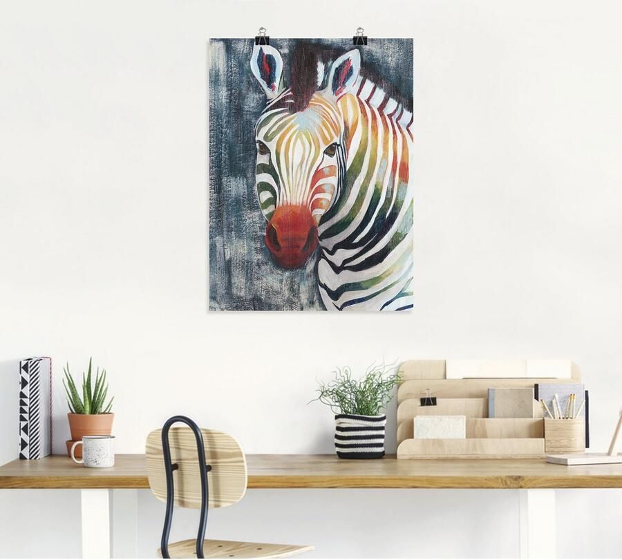 Artland Artprint Prisma zebra II als artprint op linnen poster in verschillende formaten maten - Foto 4