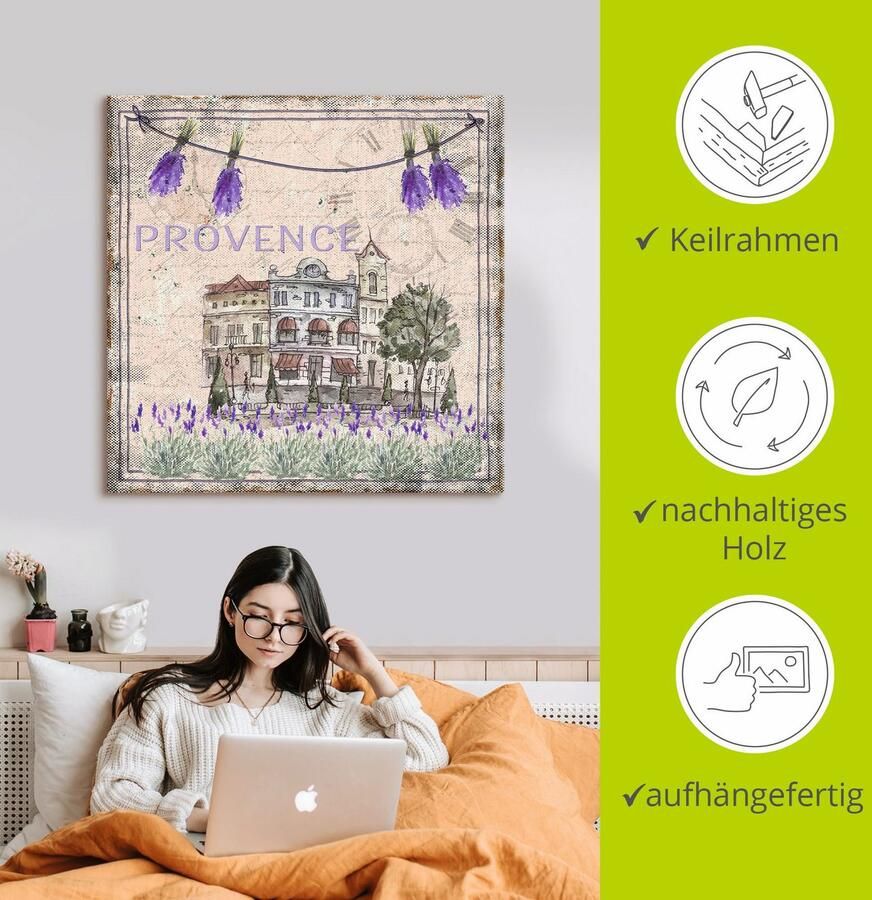 Artland Artprint Provence-Mijn liefde als artprint van aluminium artprint voor buiten artprint op linnen in verschillende maten