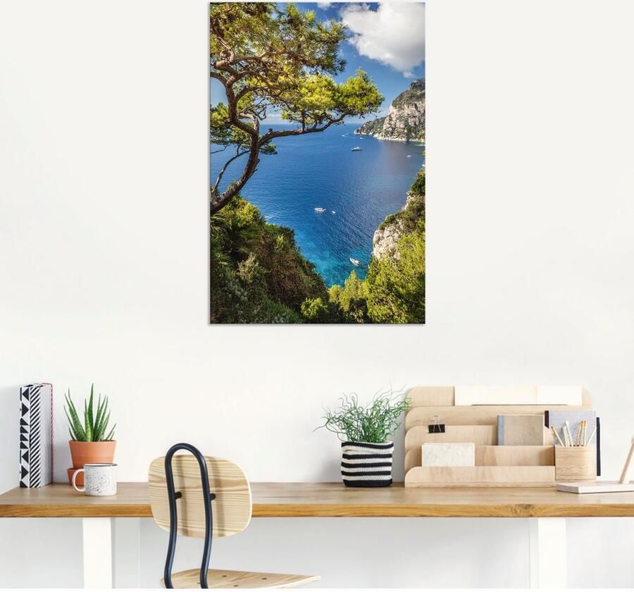 Artland Artprint Punta de Masullo eiland capri Italië als artprint van aluminium artprint voor buiten artprint op linnen poster muursticker - Foto 6