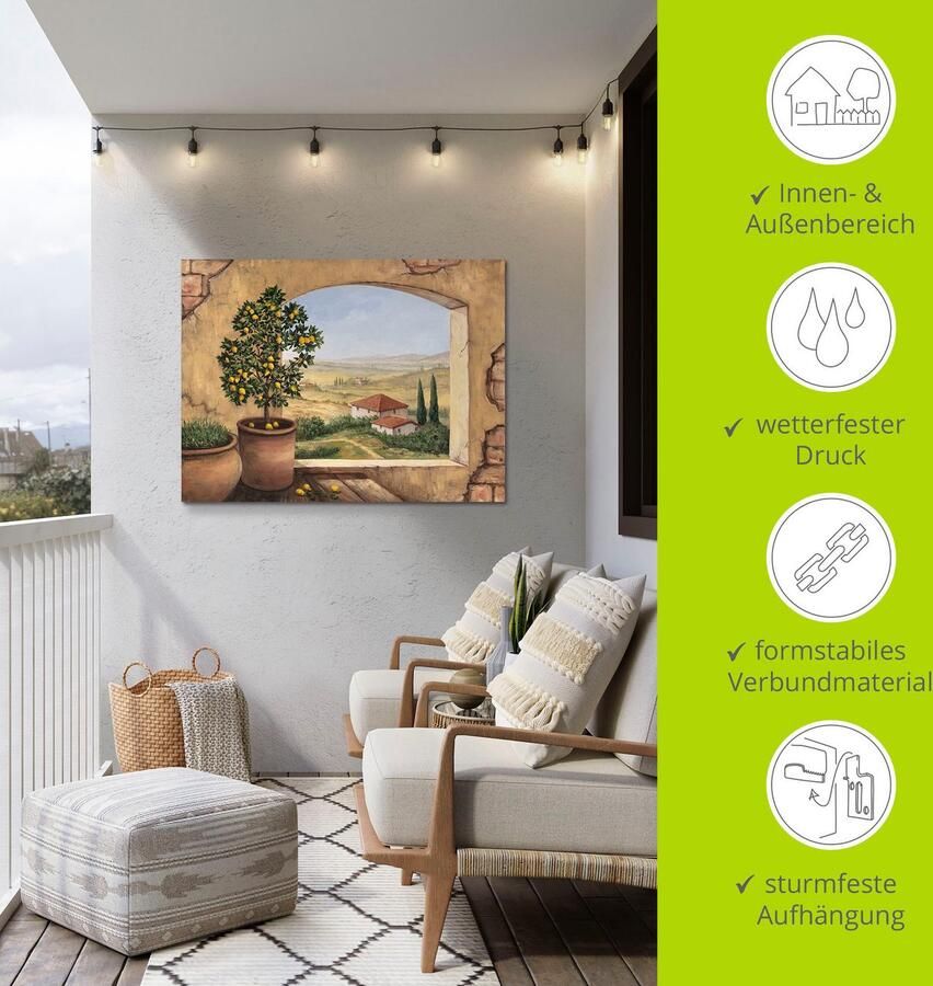 Artland Artprint Raam in Toscane als artprint van aluminium artprint voor buiten artprint op linnen poster muursticker - Foto 4