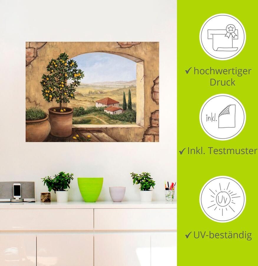 Artland Artprint Raam in Toscane als artprint van aluminium artprint voor buiten artprint op linnen poster muursticker - Foto 4