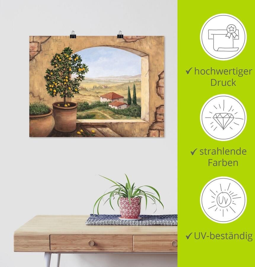 Artland Artprint Raam in Toscane als artprint van aluminium artprint voor buiten artprint op linnen poster muursticker - Foto 5