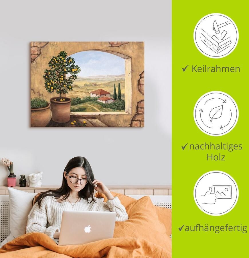 Artland Artprint Raam in Toscane als artprint van aluminium artprint voor buiten artprint op linnen poster muursticker - Foto 3