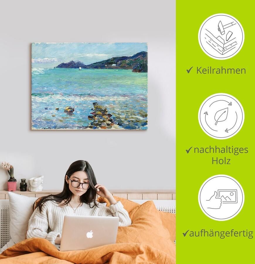 Artland Artprint Rapallo uitzicht op Portofino. Rond 1906 als artprint op linnen poster in verschillende formaten maten - Foto 2