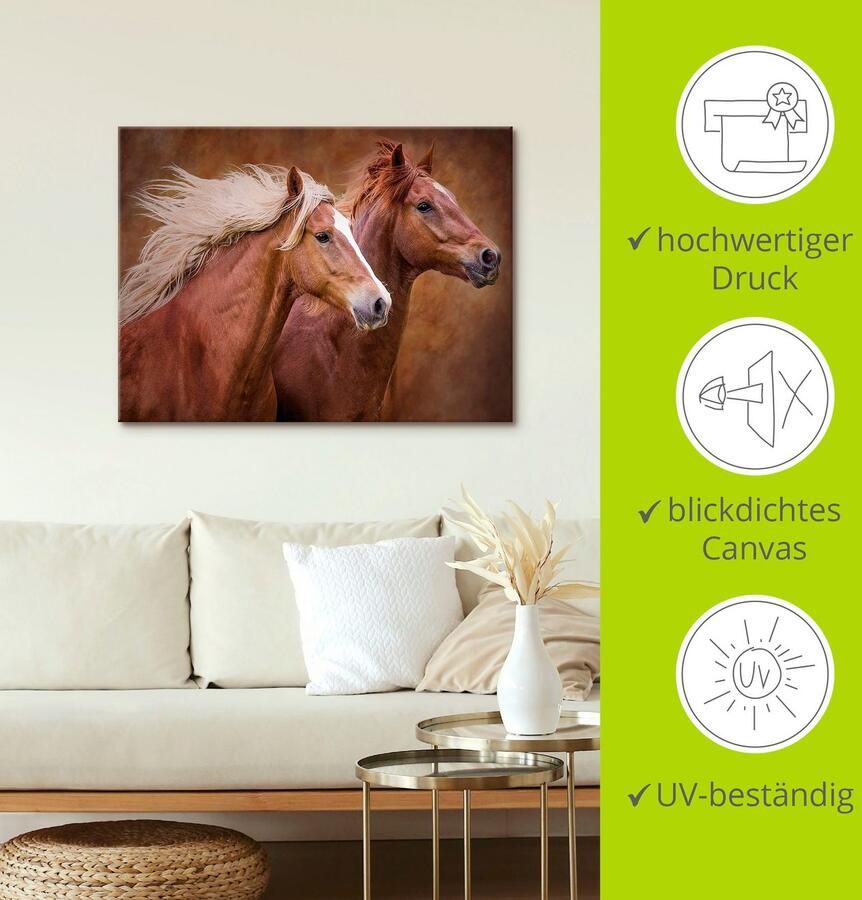 Artland Artprint Raszuivere paarden I als artprint op linnen poster muursticker in verschillende maten - Foto 2