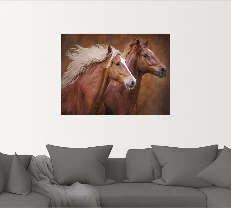 Artland Artprint Raszuivere paarden I als artprint op linnen poster muursticker in verschillende maten - Foto 4