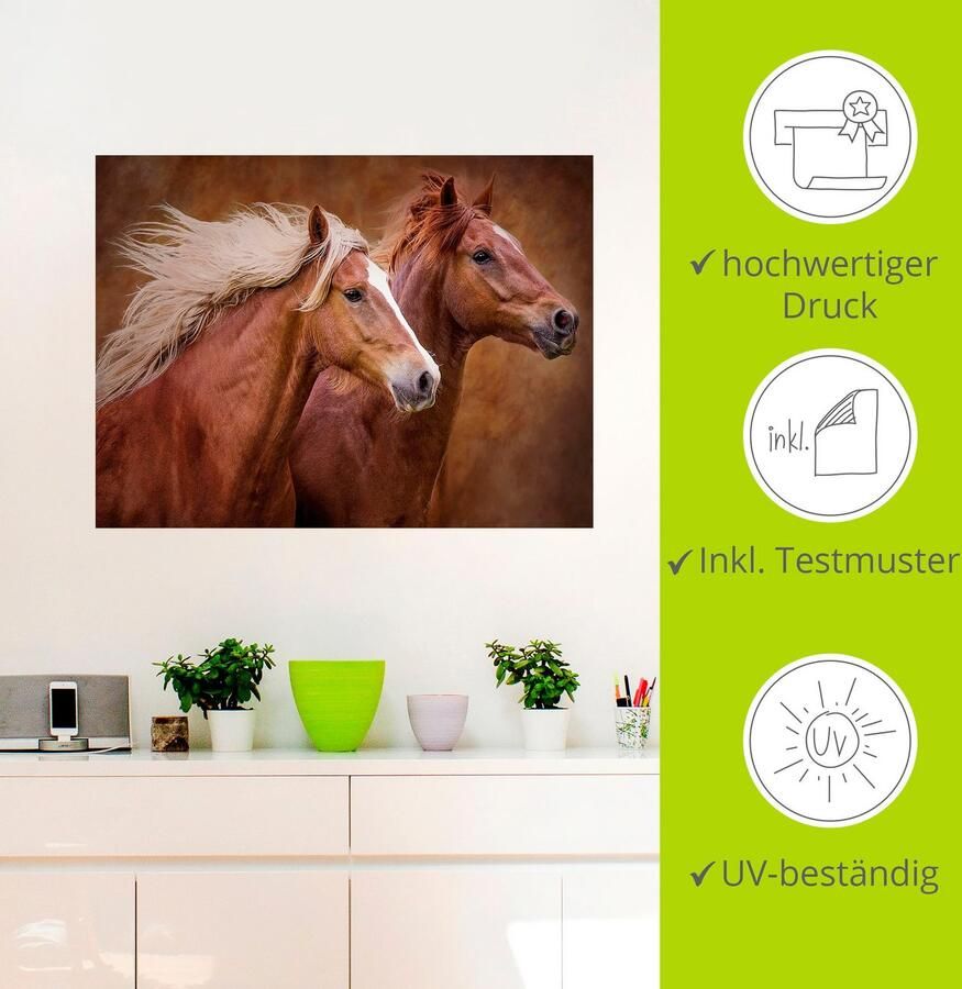 Artland Artprint Raszuivere paarden I als artprint op linnen poster muursticker in verschillende maten - Foto 2