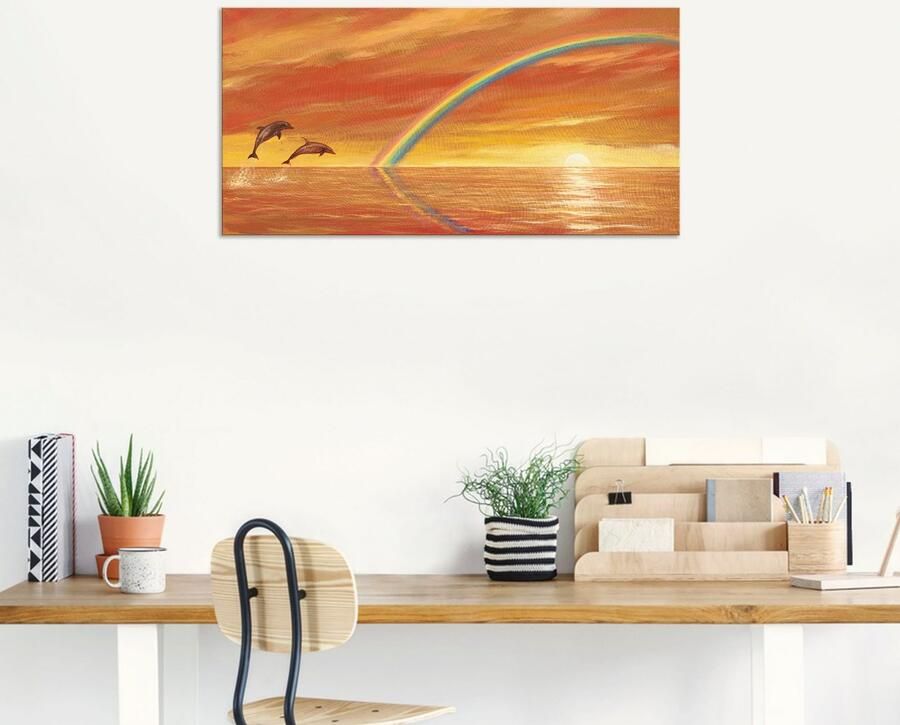 Artland Artprint Regenboog boven de zee als artprint van aluminium artprint op linnen muursticker verschillende maten - Foto 8