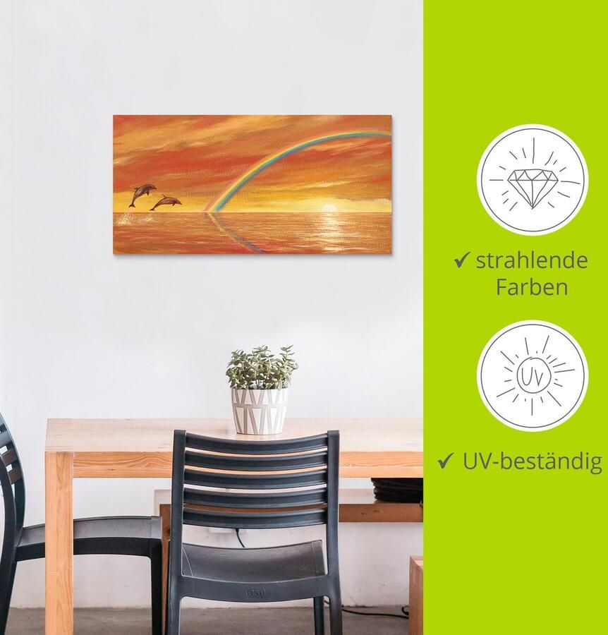 Artland Artprint Regenboog boven de zee als artprint van aluminium artprint op linnen muursticker verschillende maten - Foto 4