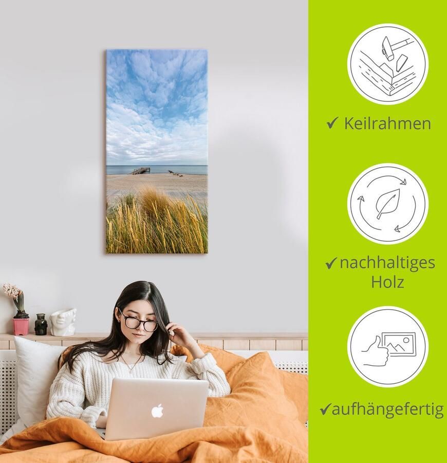 Artland Artprint op linnen Rettin strandidylle aan de Oostzee