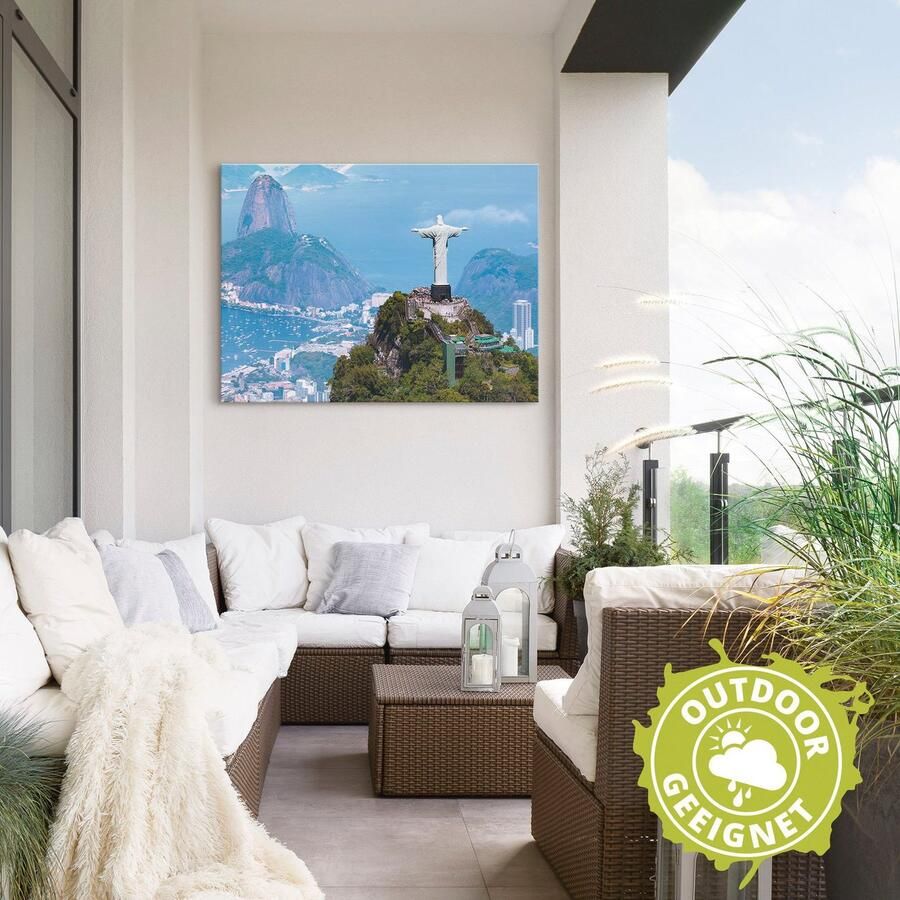 Artland Artprint Rio de Janeiro met Christus als artprint van aluminium artprint op linnen muursticker verschillende maten - Foto 2