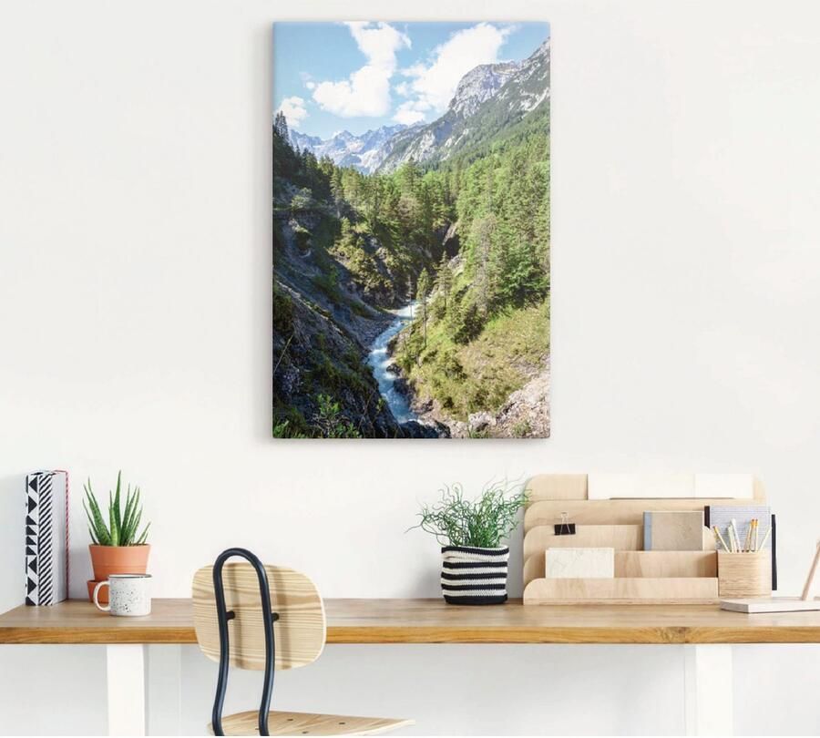 Artland Artprint op linnen Rivier kronkelt zich door dal - Foto 4