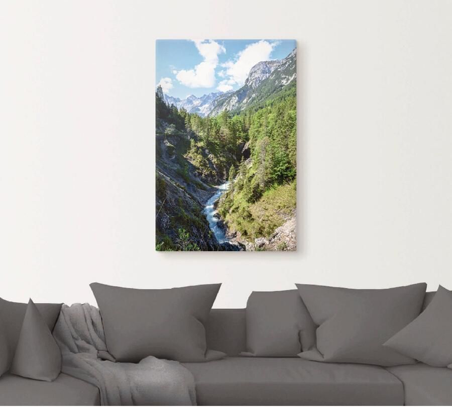 Artland Artprint op linnen Rivier kronkelt zich door dal - Foto 5