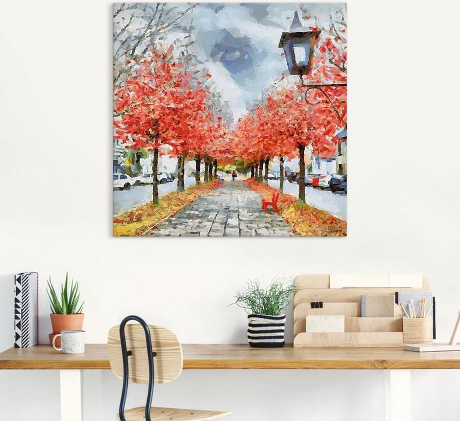Artland Artprint Rode bank als artprint op linnen poster in verschillende formaten maten