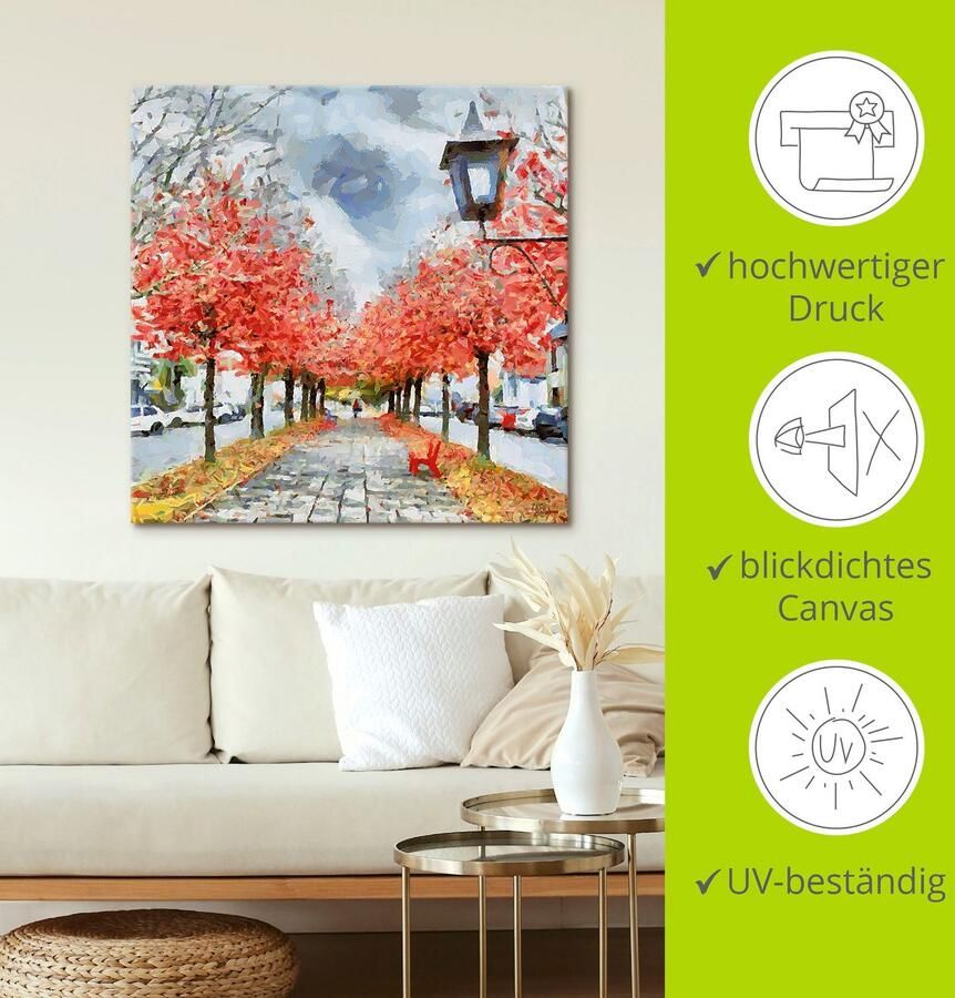 Artland Artprint Rode bank als artprint op linnen poster in verschillende formaten maten - Foto 5