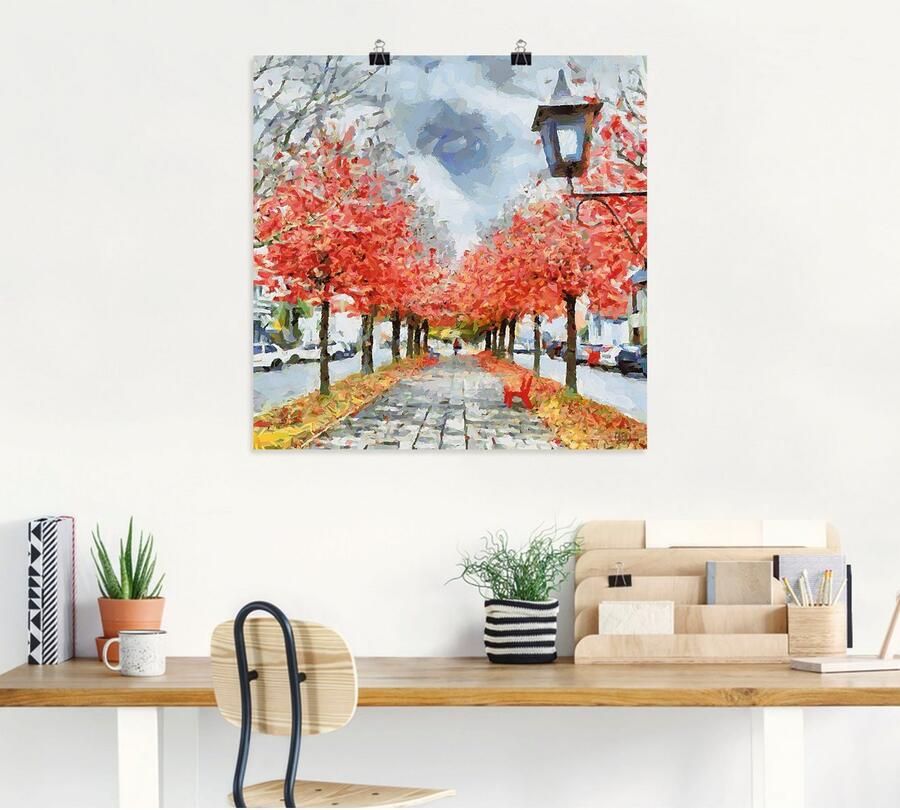 Artland Artprint Rode bank als artprint op linnen poster in verschillende formaten maten - Foto 4