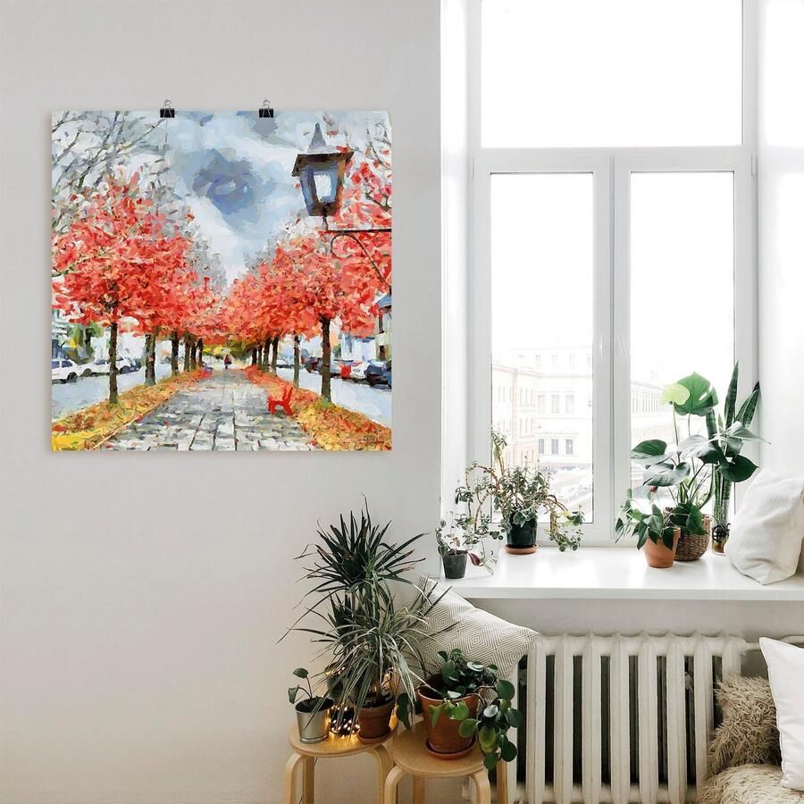 Artland Artprint Rode bank als artprint op linnen poster in verschillende formaten maten