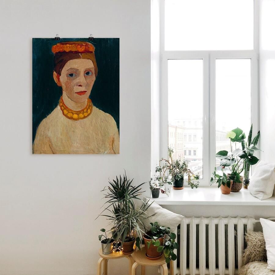 Artland Artprint Rode bloemenkrans en ketting. als artprint op linnen muursticker of poster in verschillende maten