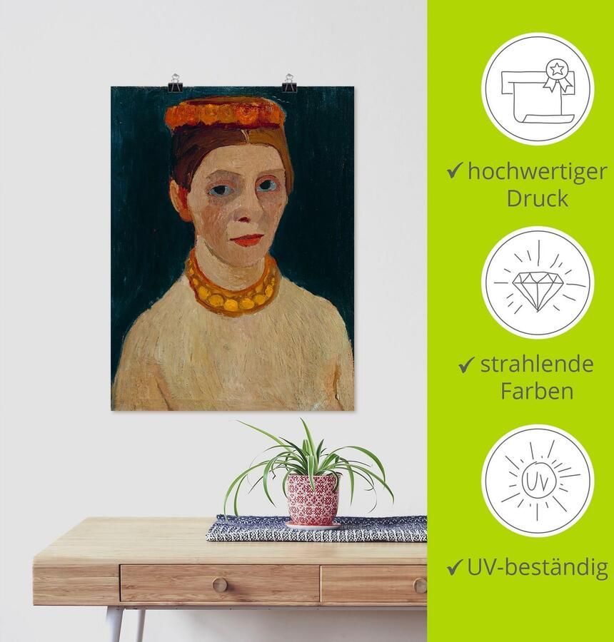 Artland Artprint Rode bloemenkrans en ketting. als artprint op linnen muursticker of poster in verschillende maten - Foto 3