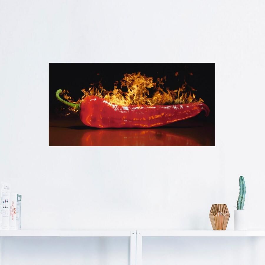 Artland Artprint Rode hete chilipeper als artprint van aluminium artprint voor buiten artprint op linnen poster muursticker - Foto 2