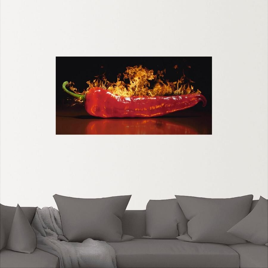 Artland Artprint Rode hete chilipeper als artprint van aluminium artprint voor buiten artprint op linnen poster muursticker - Foto 3