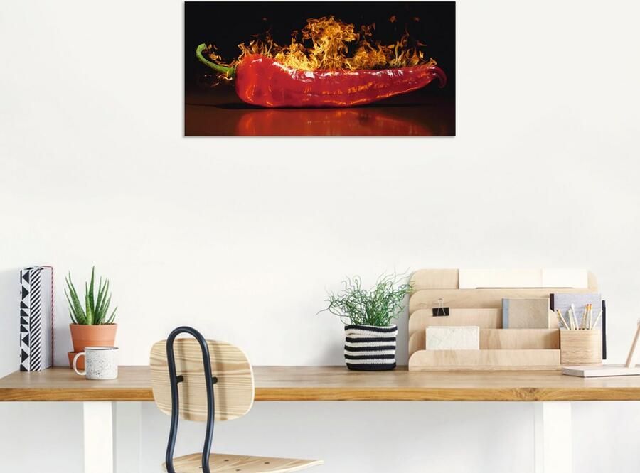 Artland Artprint Rode hete chilipeper als artprint van aluminium artprint voor buiten artprint op linnen poster muursticker - Foto 6