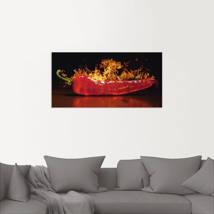 Artland Artprint Rode hete chilipeper als artprint van aluminium artprint voor buiten artprint op linnen poster muursticker - Foto 2