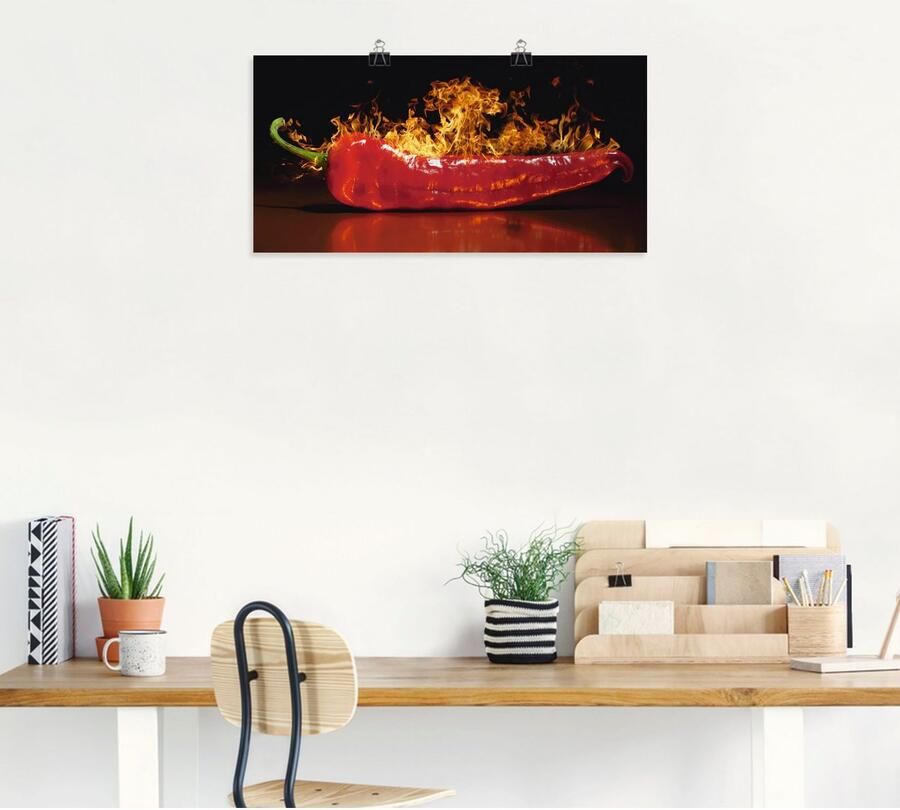 Artland Artprint Rode hete chilipeper als artprint van aluminium artprint voor buiten artprint op linnen poster muursticker - Foto 4