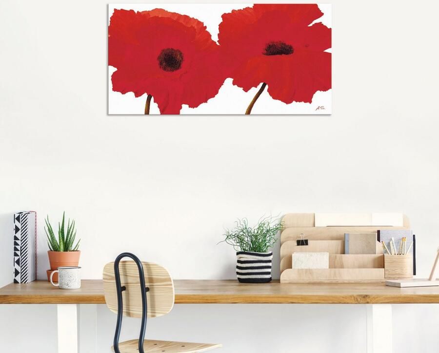 Artland Artprint Rode klaproos II als artprint van aluminium artprint voor buiten artprint op linnen in verschillende maten - Foto 6