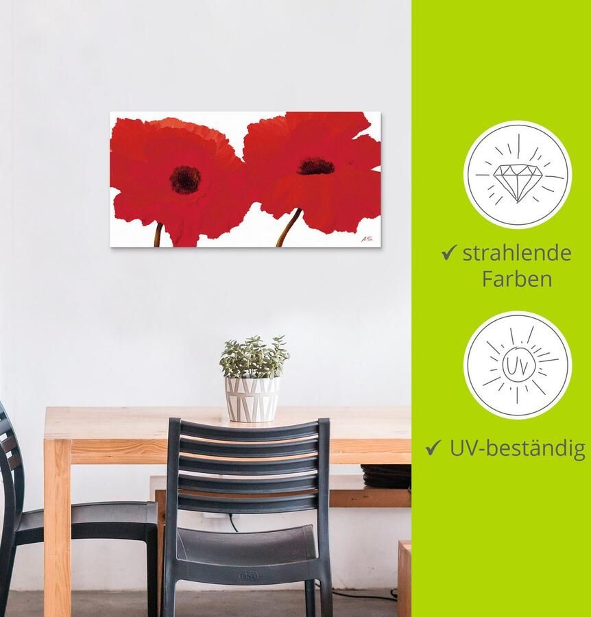 Artland Artprint Rode klaproos II als artprint van aluminium artprint voor buiten artprint op linnen in verschillende maten - Foto 3