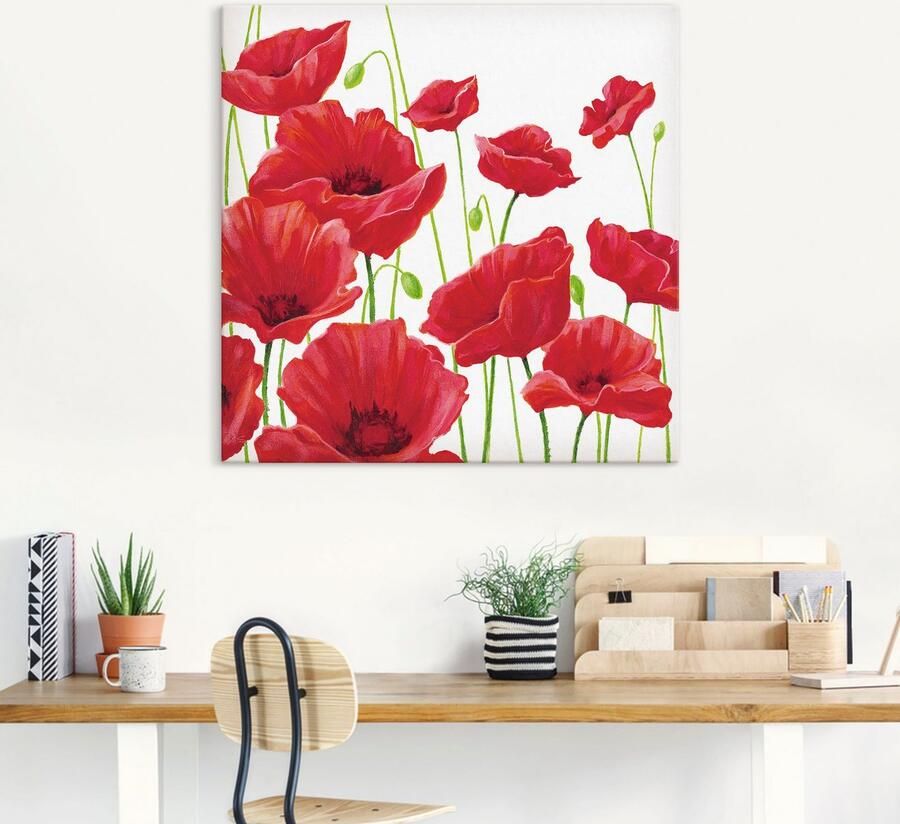 Artland Artprint Rode klaprozen I als artprint van aluminium artprint voor buiten artprint op linnen poster muursticker - Foto 6