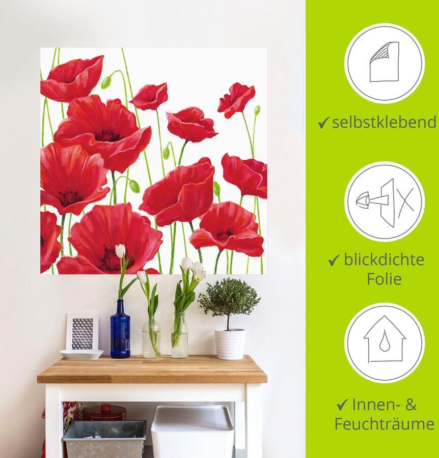 Artland Artprint Rode klaprozen I als artprint van aluminium artprint voor buiten artprint op linnen poster muursticker - Foto 4