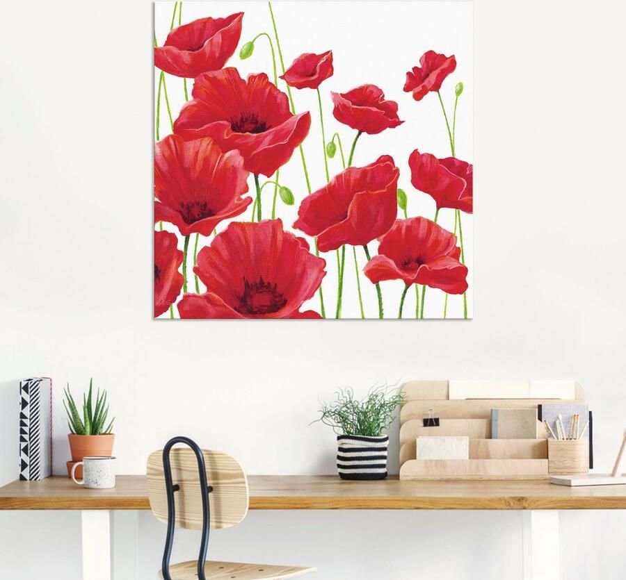 Artland Artprint Rode klaprozen I als artprint van aluminium artprint voor buiten artprint op linnen poster muursticker - Foto 5