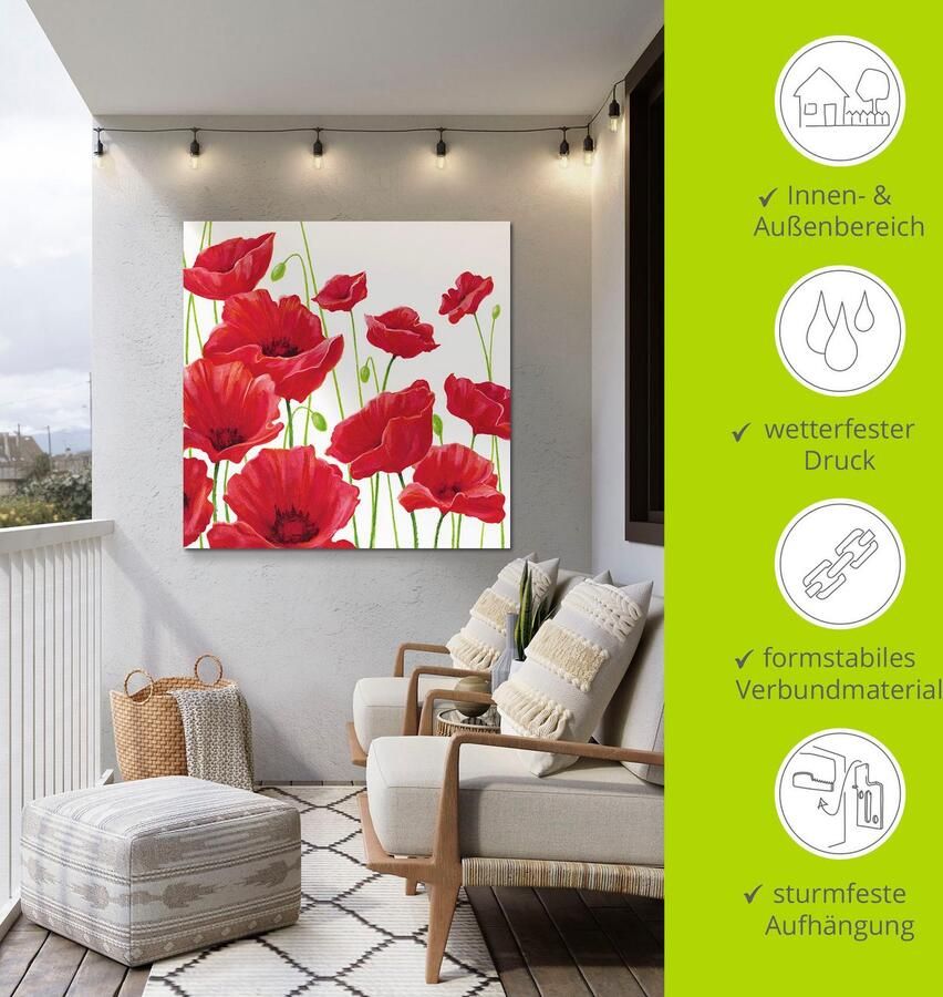 Artland Artprint Rode klaprozen I als artprint van aluminium artprint voor buiten artprint op linnen poster muursticker - Foto 4