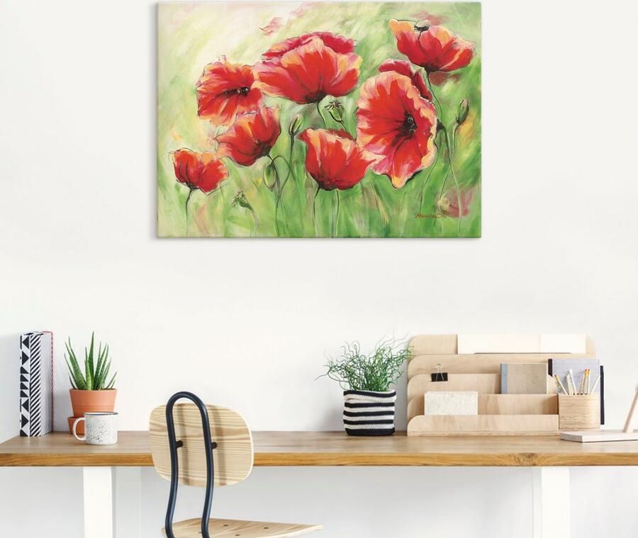 Artland Artprint Rode klaprozen II als artprint op linnen poster in verschillende formaten maten - Foto 5